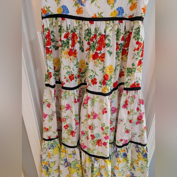 NWT Caroline Constas Hart Dress (Blanc Floral Mix) Maxi Dress w/ Puff Sleeves XL - Picture 9 of 16